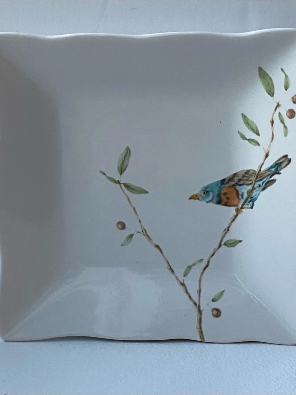 Bird Trinket Dish 222 Fifth EARLY BIRD Appetizer Plate Songbird 5.25